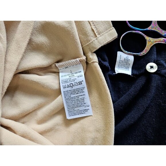 Gap Polo T Shirt Mens L Lot of 2 Black Beige Pique Cotton SS Normcore Casual VTG - Picture 7 of 16